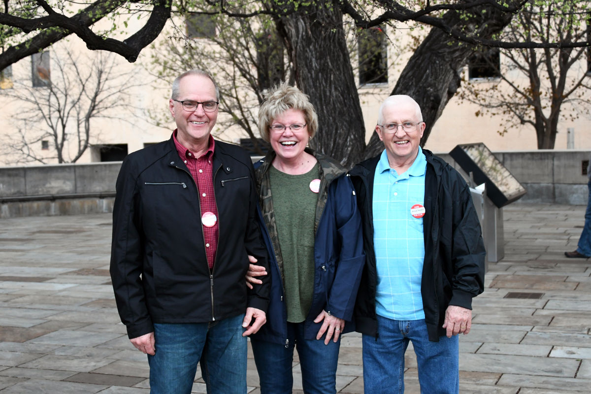 028 Galen and Lynette Naber, Doug Heiden at the Survivor Tree.JPG